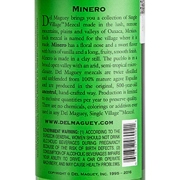 Del Maguey Mezcal Single Village Minero Santa Catarina Minas 100 - 750ML
