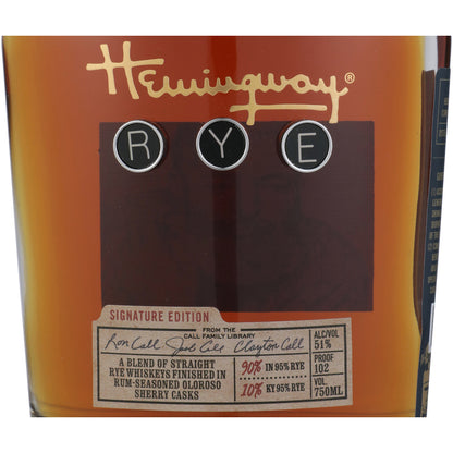 Hemingway Rye Whiskey Signature Edition 102 - 750ML - Front Label