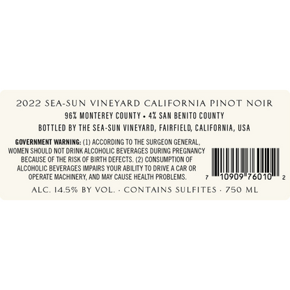 Sea Sun Pinot Noir California 2023 - 750ML