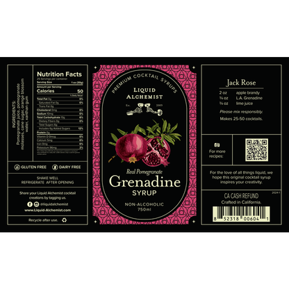 Liquid Alchemist Grenadine Syrup - 750ML - Front Label