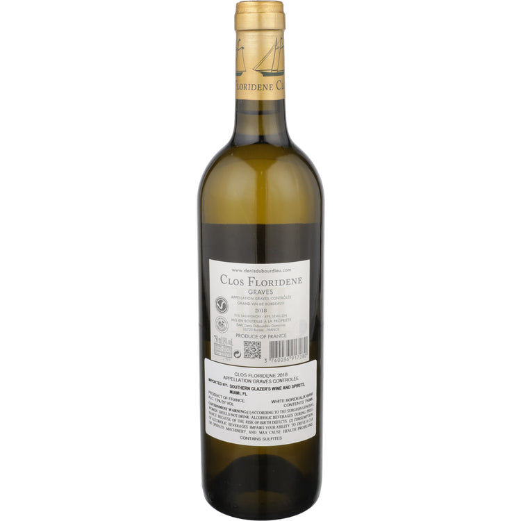 Clos Floridene Graves Blanc 2018 Wood Box - 750ML - Back