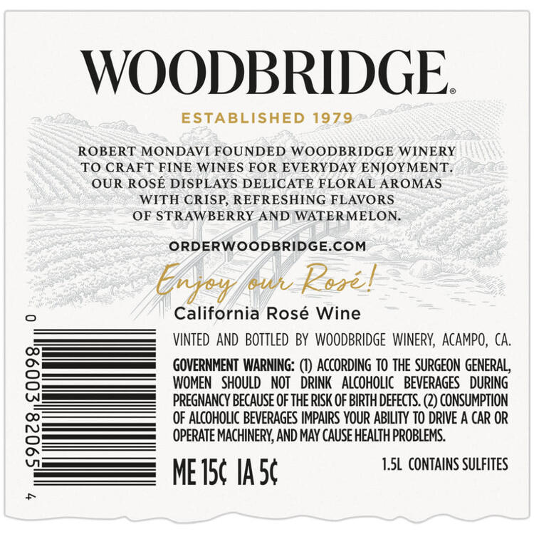 Woodbridge Rose Wine California - 1.5L - Back Label