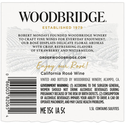 Woodbridge Rose Wine California - 1.5L - Back Label