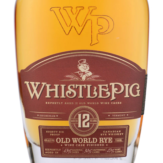 Whistlepig Straight Rye Whiskey Old World 12 Yr 86 W/ Gift Canister - 750ML - Front Label
