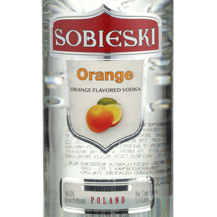 Sobieski Orange Flavored Vodka 70 - 1.0L - Front Label
