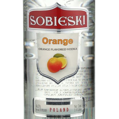 Sobieski Orange Flavored Vodka 70 - 1.0L - Front Label