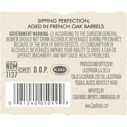 Casa Noble Tequila Anejo 80 - 750ML - Back Label