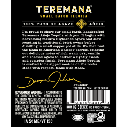 Teremana Tequila Anejo Small Batch 80 - 750ML