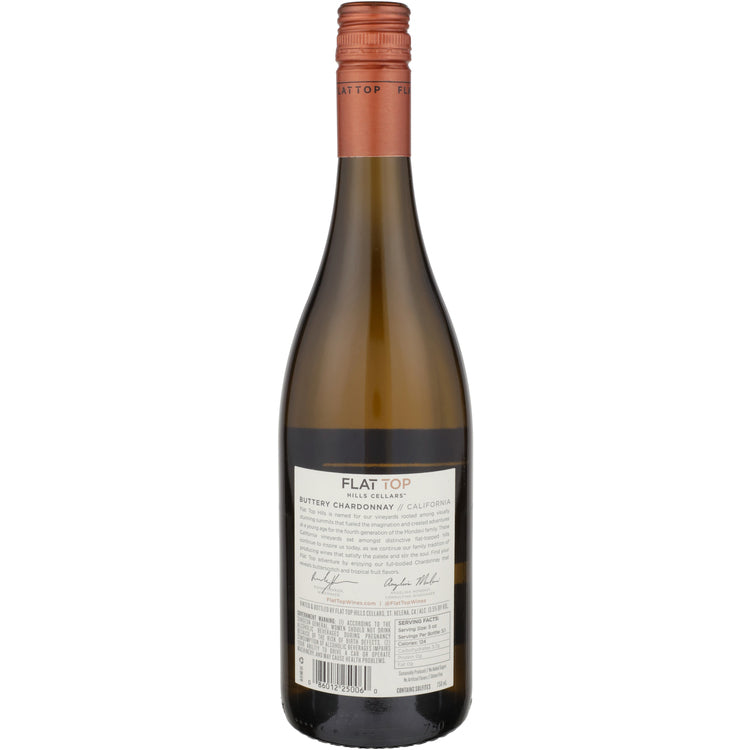 Flat Top Hills Chardonnay Buttery California - 750ML - Back