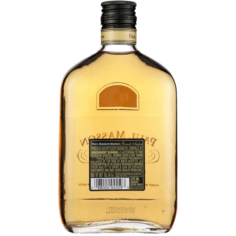 Paul Masson Mango Flavored Brandy Grande Amber 54 - 375ML - Back
