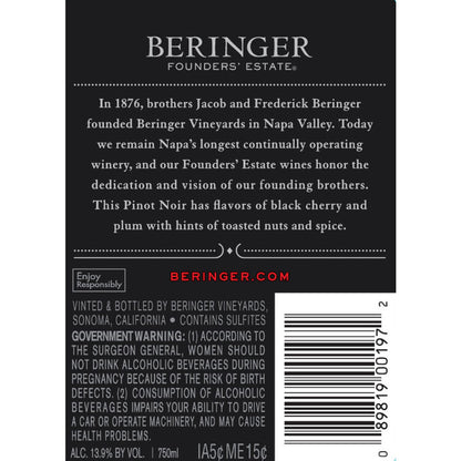 Beringer Founders' Estate Pinot Noir Founders' Estate International - 750ML