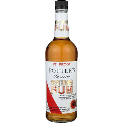 Potter's Overproof Rum Superior 151 - 750ML - Front