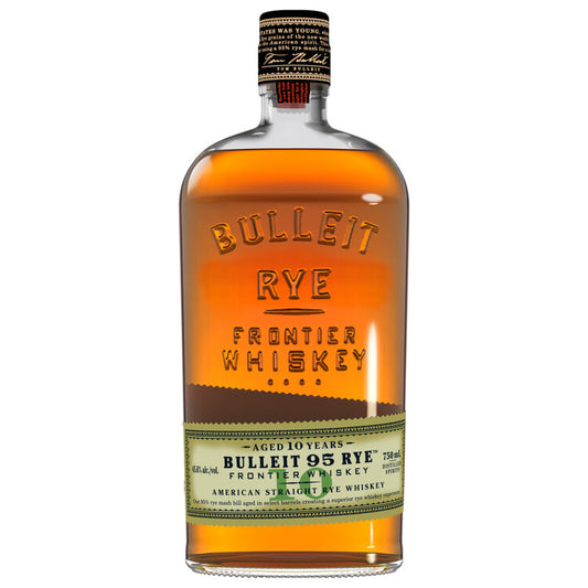 Bulleit Straight Rye Whiskey 95 Frontier Whiskey 10 Yr 90 - 750ML - Front