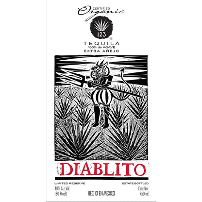 123 Tequila Extra Anejo Diablito 80 - 750ML - Front Label