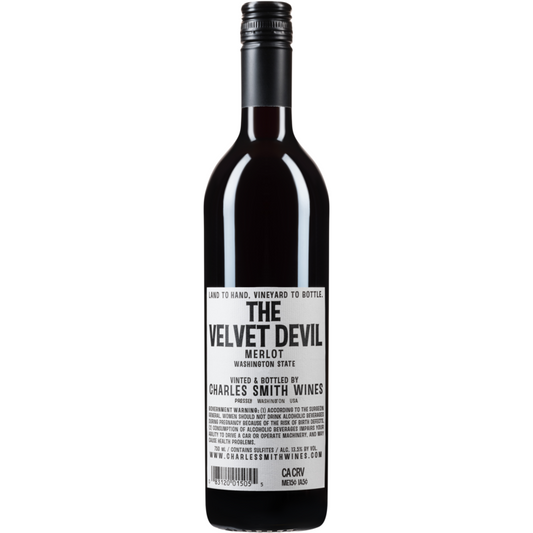 Charles Smith Wines Merlot The Velvet Devil Washington - 750ML - Back