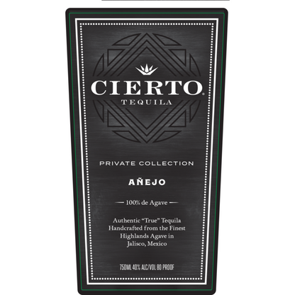 Cierto Tequila Anejo Private Collection 80 - 750ML
