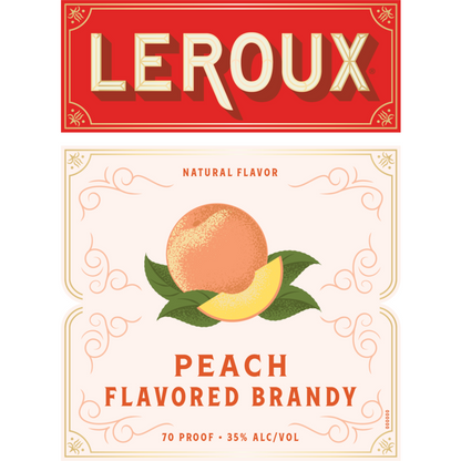 Leroux Peach Flavored Brandy 70 - 750ML - Front Label