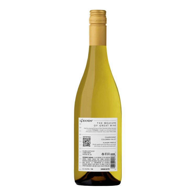 14 Hands Chardonnay Vineyard Select Washington - 750ML - Back