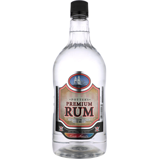 Potter's Superior White Rum 80 - 1.75L - Front