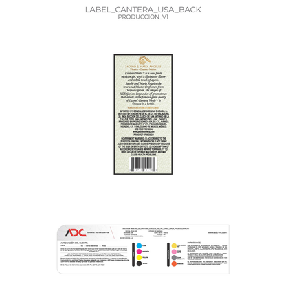 Cantera Verde Finished In Mezcal Cask Flavored Gin 80 - 700ML - Back Label