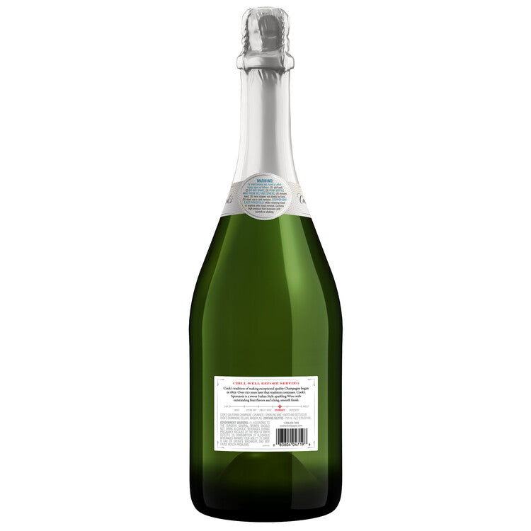 Cook's Spumante Champagne California - 750ML - Back