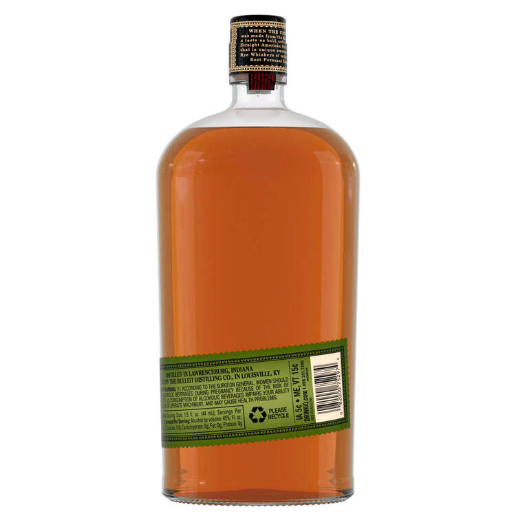 Bulleit Straight Rye Whiskey 95 Small Batch 90 - 1.0L - Back