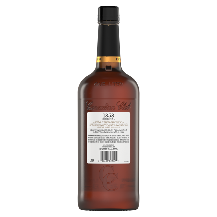 Canadian Club Canadian Whisky 80 - 1.0L - Back