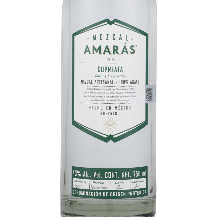 Amaras Mezcal Cupreata Joven 86 - 750ML - Front Label