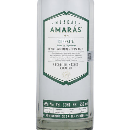Amaras Mezcal Cupreata Joven 86 - 750ML - Front Label
