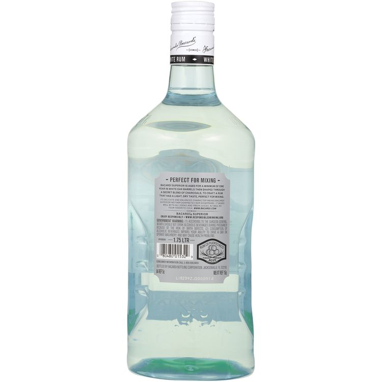 Bacardi Light Rum Superior 80 - 1.75L