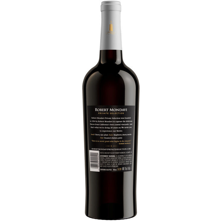 Robert Mondavi Private Selection Merlot California - 750ML - Back