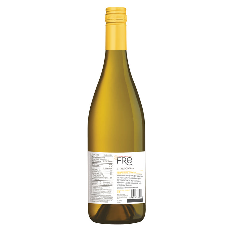 Fre Chardonnay Alcohol Removed - 750ML - Back