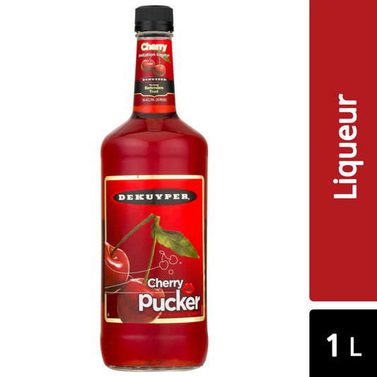 Dekuyper Sweet & Sour Cherry Schnapps Pucker 30 - 1.0L - Front