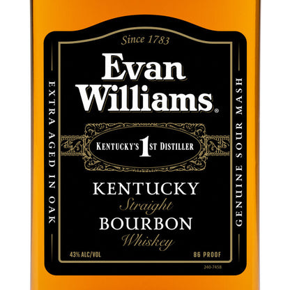Evan Williams Straight Bourbon Black Label 86 - 50ML - Front Label