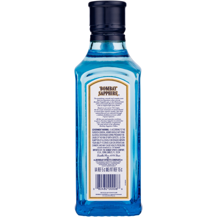 Bombay Genever Bombay Sapphire Gin 94 - 200ML - Back