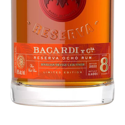 Barcardi Reserva Ocho Rum Sevillian Orange Cask Finish 8yr 90 - 750ML
