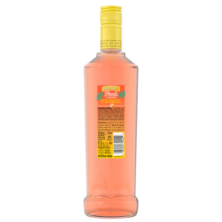 Smirnoff Peach Lemonade Flavored Vodka 60 - 750ML - Back