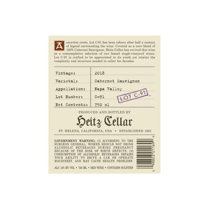 Heitz Cellar Cabernet Sauvignon Lot C-91 Napa Valley 2018 Wood Box - 750ML