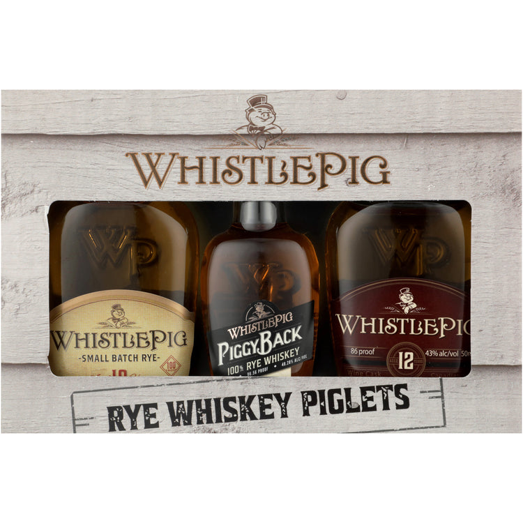 Whistlepig Rye Piglets 1 Each Old World 12 Yr 86, Whisky 10 Yr 100, Pi - 50ML - Front Label