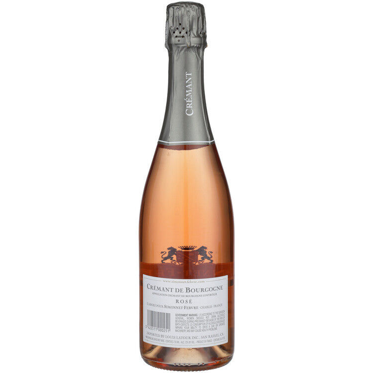 Simonnet Febvre Cremant De Bourgogne Brut Rose - 750ML - Back