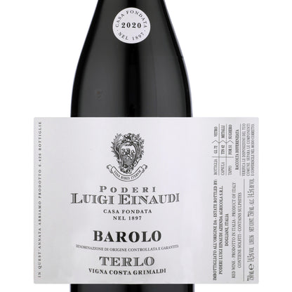 Poderi Luigi Einaudi Barolo Terlo Vigna Costa Grimaldi 2020 - 750ML
