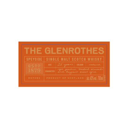 The Glenrothes Single Malt Scotch 25 Yr 86 - 700ML - Front Label
