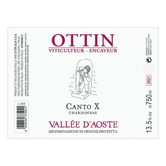 Ottin Chardonnay Canto X Valle D'Aosta 2022 - 750ML - Front
