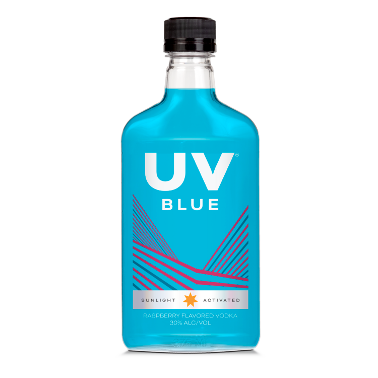 Uv Blue Raspberry Flavored Vodka 60 - 375ML - Back