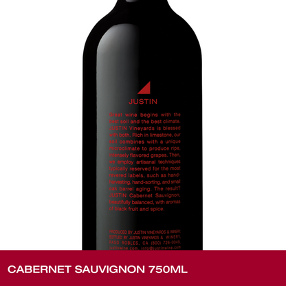 Justin Cabernet Sauvignon Paso Robles 2022 - 750ML - Back Label