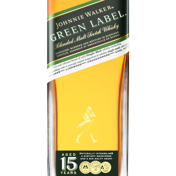 Johnnie Walker Blended Malt Scotch Green Label 15 Yr 86 - 750ML - Front Label