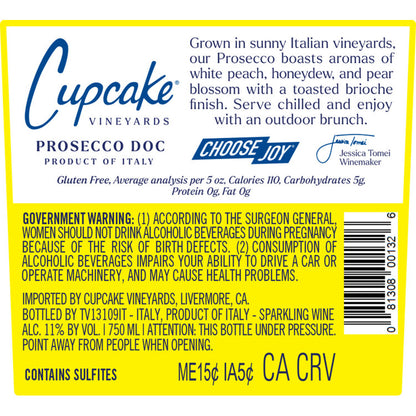 Cupcake Vineyards Prosecco - 750ML - Back
