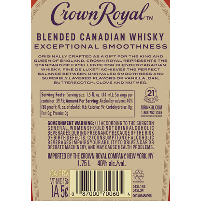 Crown Royal Canadian Whisky Fine Deluxe 80 - 1.75L