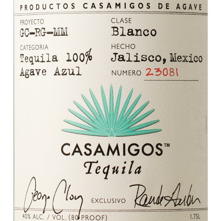 Casamigos Tequila Blanco 80 - 1.75L - Front Label