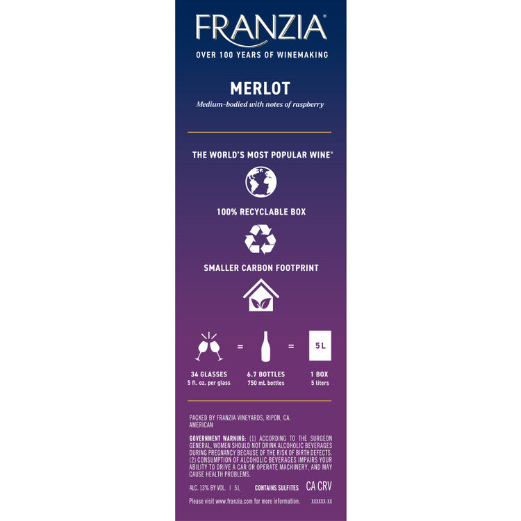 Franzia Merlot American - 5.0L